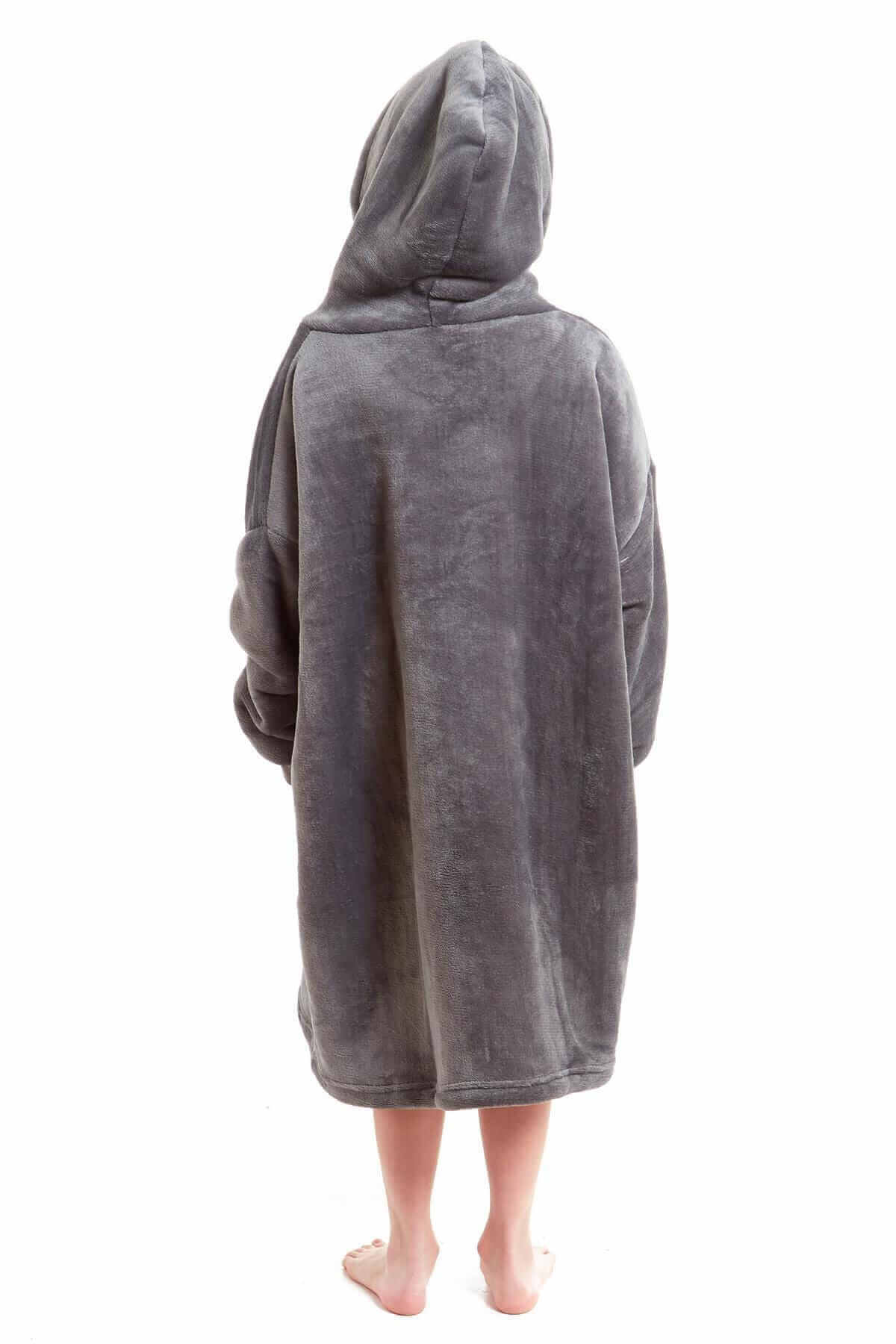 Kids Oversized Hooded Plush Fleece Blankets With Reversible Sherpa. Buy now for £15.00. A Hooded Blanket by Daisy Dreamer. blush pink, charcoal, childrens, clothing, dusky pink, flannel, fleece, grey, hooded blanket, hot pink, kids, loungewear, nightwear,
