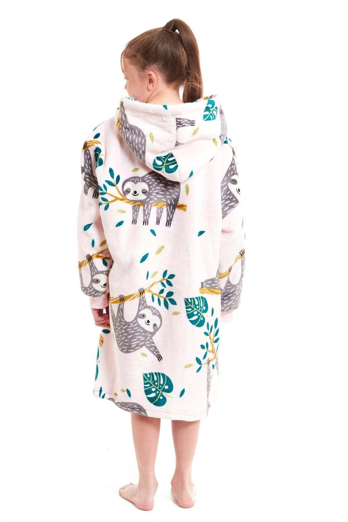 Kids Oversized Hooded Plush Fleece Blankets With Reversible Sherpa. Buy now for £15.00. A Hooded Blanket by Daisy Dreamer. blush pink, charcoal, childrens, clothing, dusky pink, flannel, fleece, grey, hooded blanket, hot pink, kids, loungewear, nightwear,