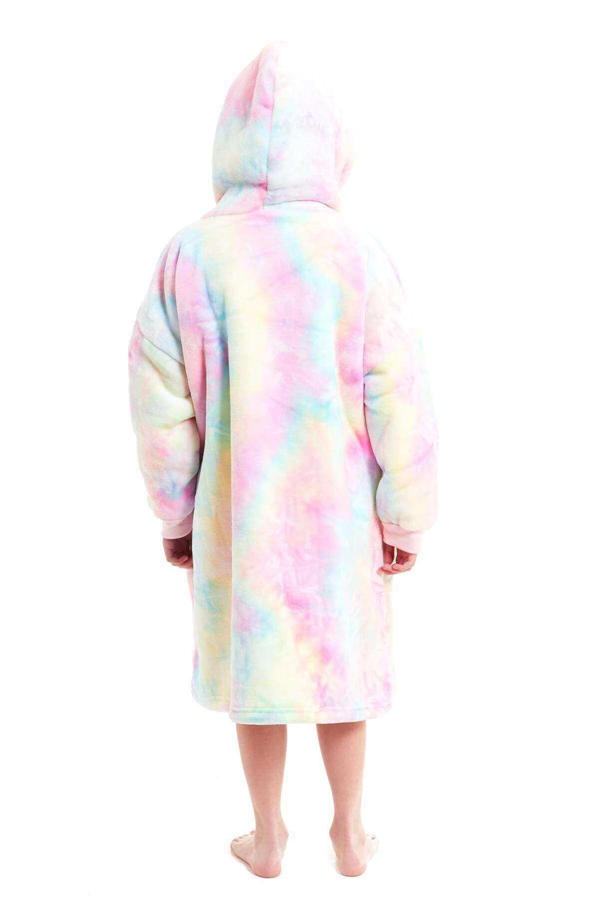 Kids Oversized Hooded Plush Fleece Blankets With Reversible Sherpa. Buy now for £15.00. A Hooded Blanket by Daisy Dreamer. blush pink, charcoal, childrens, clothing, dusky pink, flannel, fleece, grey, hooded blanket, hot pink, kids, loungewear, nightwear,