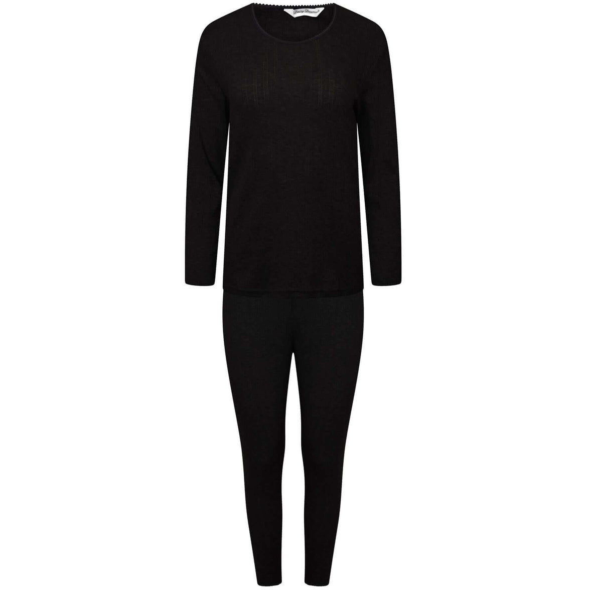 Kids Thermal Underwear Set for Girls Long Sleeve Top and Pants Insulating Cotton-Rich Winter Baselayer Soft Breathable Multiple Colors Sizes by Heatwave Thermalwear BLACK / 3-5 YRS Thermal Underwear