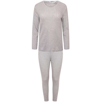 Kids Thermal Underwear Set for Girls Long Sleeve Top and Pants Insulating Cotton-Rich Winter Baselayer Soft Breathable Multiple Colors Sizes by Heatwave Thermalwear MARL GREY / 3-5 YRS Thermal Underwear