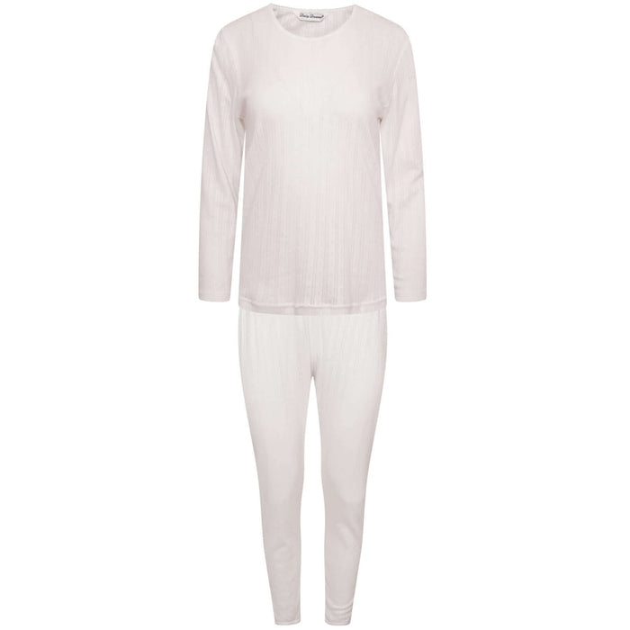 Kids Thermal Underwear Set for Girls Long Sleeve Top and Pants Insulating Cotton-Rich Winter Baselayer Soft Breathable Multiple Colors Sizes by Heatwave Thermalwear WHITE / 3-5 YRS Thermal Underwear