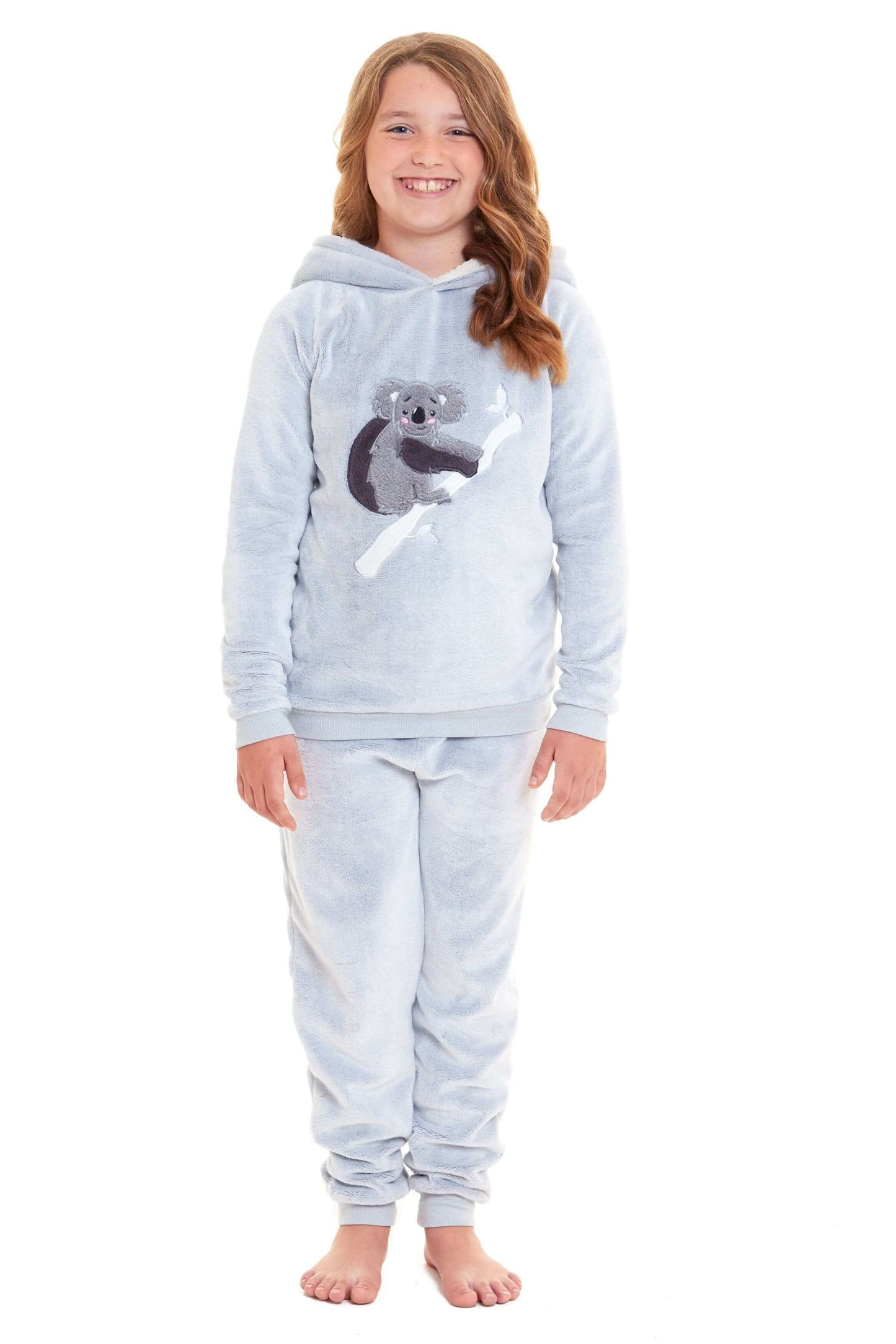 Koala Bear Plush Fleece Hooded Pyjama Set, Twosie Pyjama Mother & Daughter Matching Loungewear. Buy now for £15.00. A Pyjamas by Daisy Dreamer. 12-14, 16-18, 20-22, 8-10, animal, bridesmaid, charcoal, childrens, flannel, fleece, girl, grey, gym, hooded, h