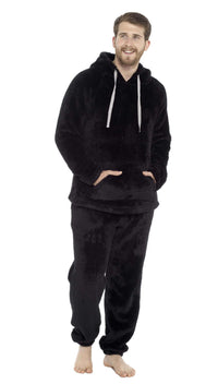 Men's Ultra-Soft Fleece Hooded Thermal Pyjama Set with Elastic Waist Cozy Loungewear Perfect for Winter and Indoor Relaxation by Daisy Dreamer Pyjamas