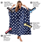Women's Super Soft Oversized Hooded Poncho Blanket with Stars & Polka Dot Design for Indoor & Outdoor Use by Daisy Dreamer. Buy now for £25.00.