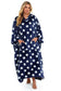 Women's Super Soft Oversized Hooded Poncho Blanket with Stars & Polka Dot Design for Indoor & Outdoor Use by Daisy Dreamer. Buy now for £25.00.
