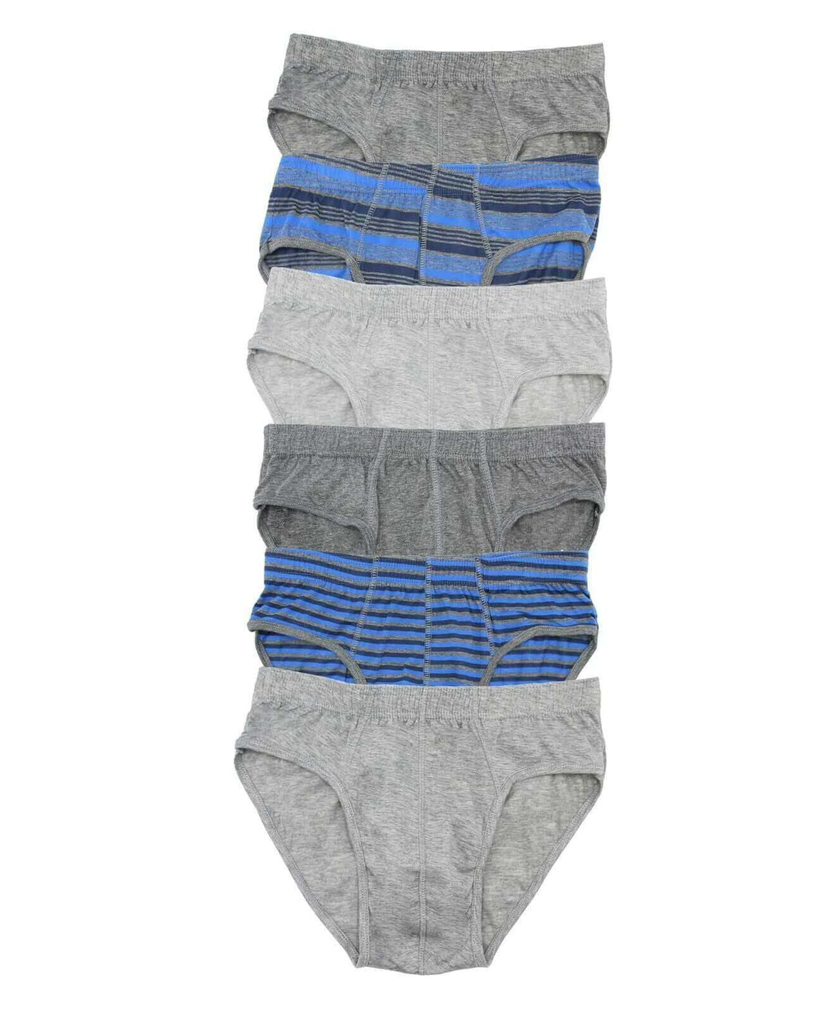 Pack of 6 Men's Cotton Stretch Striped Briefs Comfortable Waistband Breathable Fabric Assorted Colors Sizes Ideal for Gym Casual Wear by Sock Stack ASSORTED / S Underwear