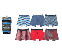 Pack of 6 Mens Cotton Stretch Striped Boxer Shorts Comfortable Breathable Underwear for Everyday Wear Gym and Home by Sock Stack Boxer Shorts