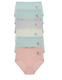 Pack of 6 Womens Embroidered Full Briefs Maxi Underwear Ultra Comfortable Stretch Waistband Premium Cotton Blend Breathable Everyday Essential Panties by Daisy Dreamer ASSORTED / 10-12 Underwear