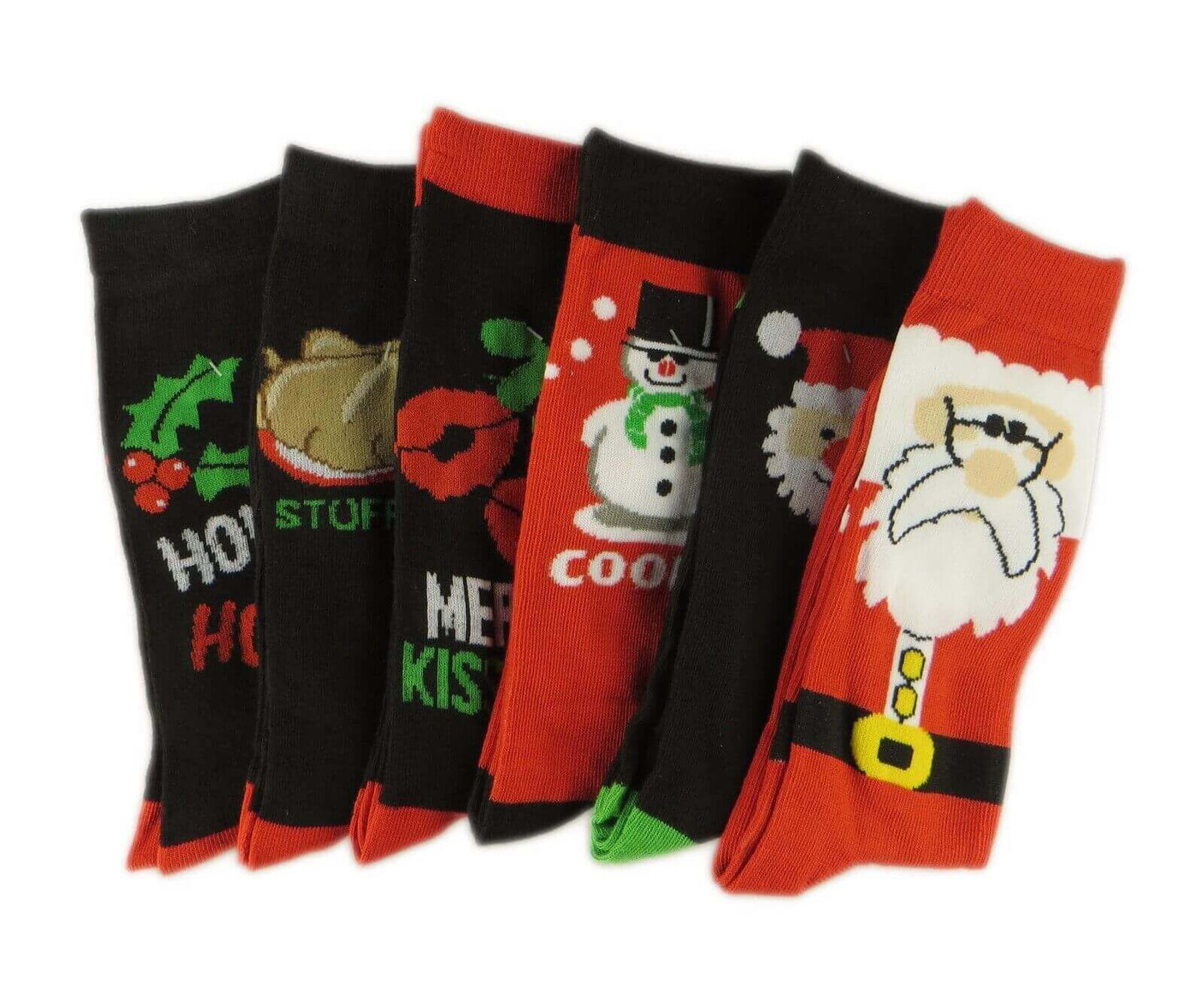 Pack Of 6 Men's Christmas Socks, Novelty Xmas Stocking Filler. Buy now for £6.00. A Socks by Sock Stack. 6-11, animal, assorted, black, boys, breathable, christmas, comfortable, cosy, father christmas, festive, mens, mens socks, novelty, outdoor, red, rei