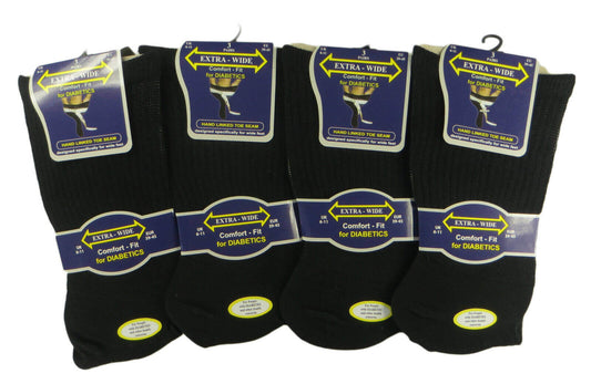 6 Pairs Of Men's Extra Wide Loose Top Socks, Super Soft Wide Feet Diabetic Socks. Buy now for £8.00. A Socks by Sock Stack. 6-11, anti bacterial, anti blister, assorted, black, boot, boys socks, breathable, brown, comfortable, cosy, cotton blend, diabetic