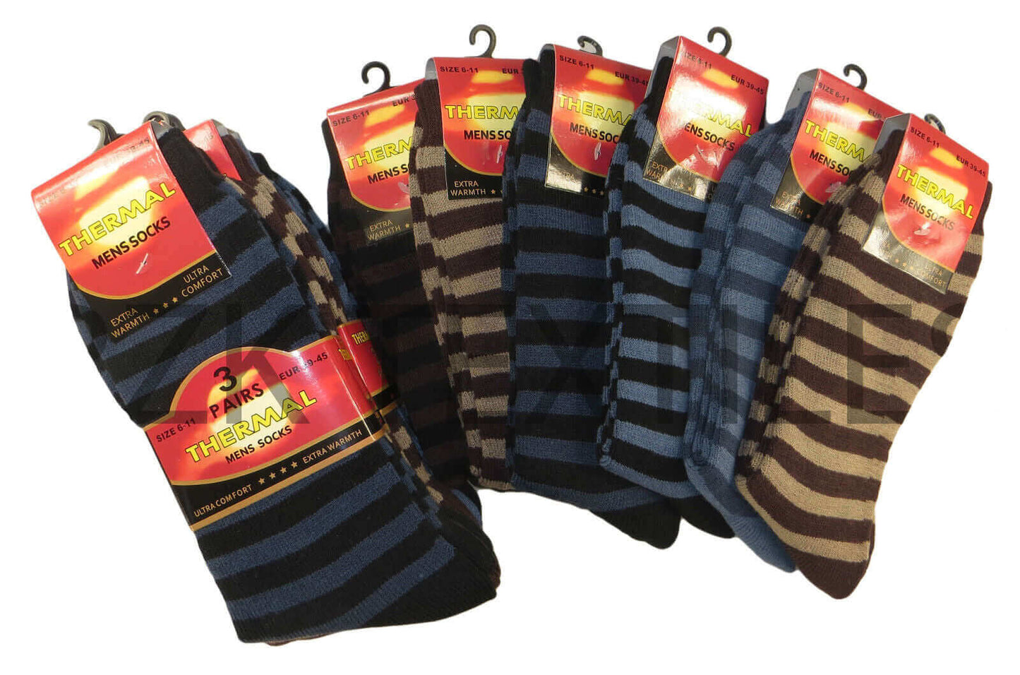 6 Pairs Of Men's Stripe Thermal Socks, Thick Warm Work Boot Socks. Buy now for £6.00. A Socks by Sock Stack. 6-11, acrylic, assorted, blue, boot, boot socks, boys, boys socks, breathable, brown, comfortable, cosy, dressing, hiking, mens, mens socks, natur