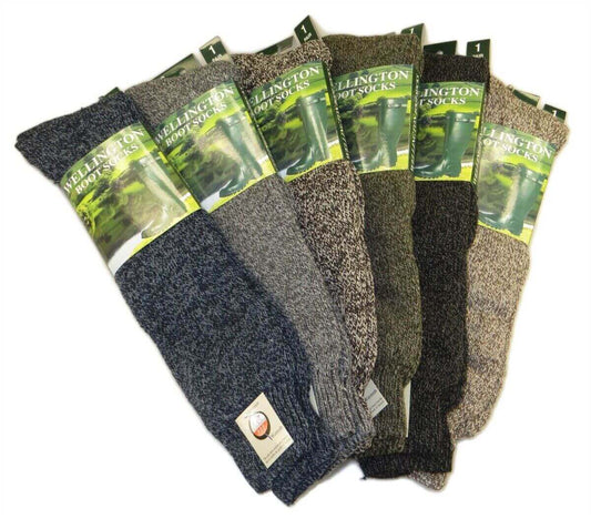 3 Pairs Of Men's Wellington Boot Socks, The Original Wellington Sock. Buy now for £10.00. A Socks by Sock Stack. 6-11, acrylic, army, assorted, blue, boot, boot socks, boys socks, brown, comfortable, cosy, footwear, green, grey, hiking, long socks, mens,