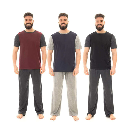Men's Long Pyjama Sets Cotton T Shirt Pants Loungewear. Buy now for £10.00. A Pyjamas by Sock Stack. black, bottom, boys, charcoal, claret, comfortable, cotton, grey, home, large, loungewear, marl grey, maroon, medium, mens, navy, nightwear, Out of stock,