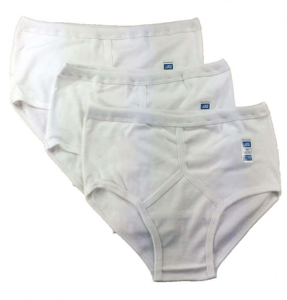6 Pairs Of Men's White Brief Underpants, 100% Pure Cotton Underwear. Buy  Now For £9.00.