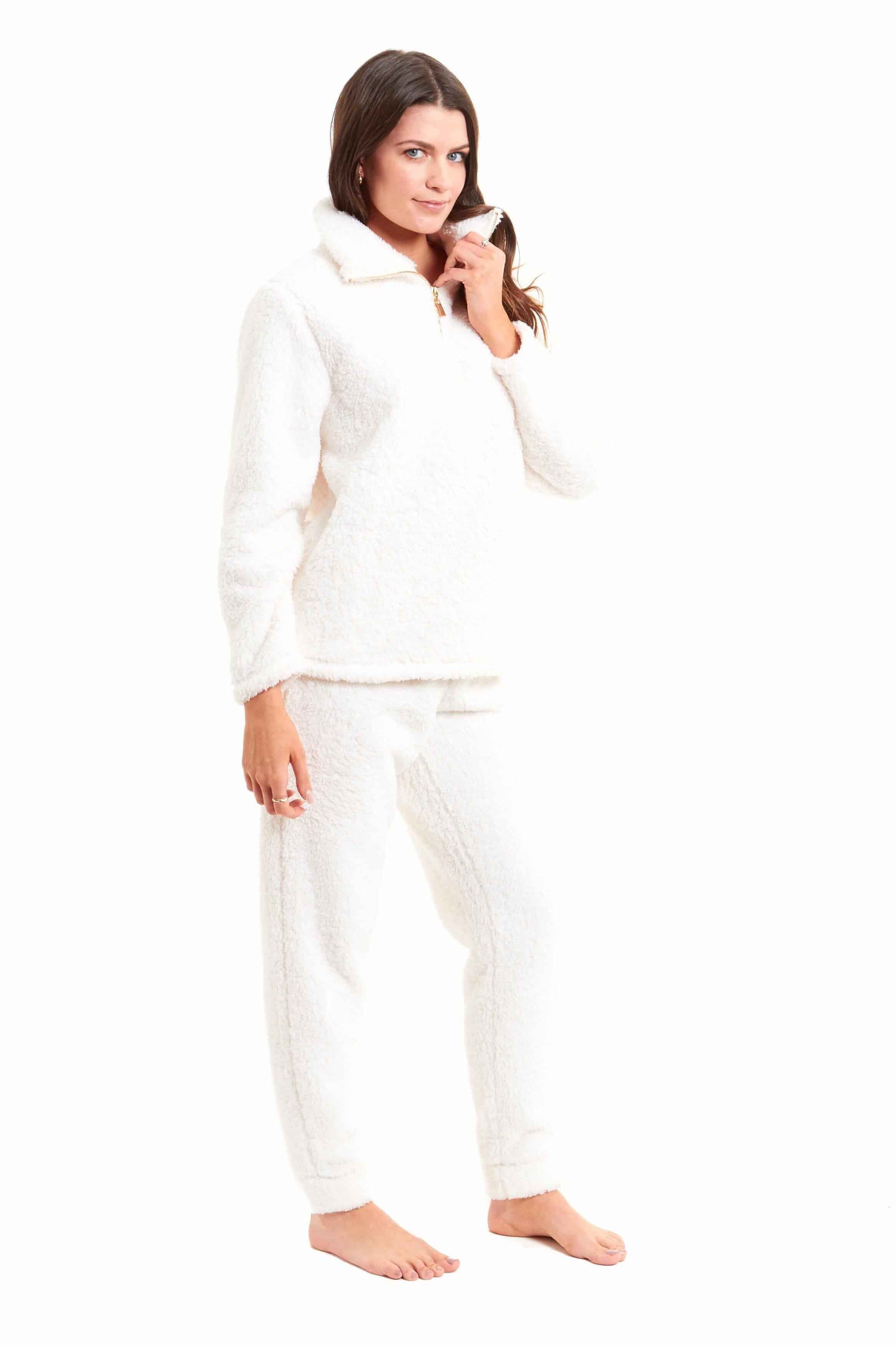 Women's Teddy Fleece Lounge Set Fluffy Cosy Zip Pyjama. Buy now for £20.00. A Pyjamas by Daisy Dreamer. 12-14, 16-18, 20-22, 8-10, blush pink, bridesmaid, charcoal, cream, dusky pink, elasticated, fleece, grey, gym, hotel, ladies, large, loungewear, mediu