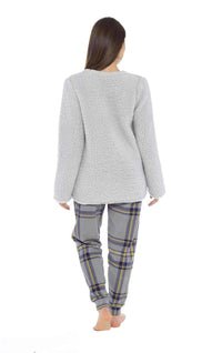 Ultra Soft Women's Teddy Fleece Pyjama Set Cozy Penguin Design Super Warm Sleepwear with Elasticated Waistband for Cold Nights by Daisy Dreamer Pyjamas