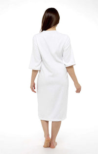 Women's Cotton Terry Towelling Bath Robe Zip Through Ultra Absorbent Soft and Luxurious Dressing Gown Perfect for Post Shower Relaxation by Daisy Dreamer Robe