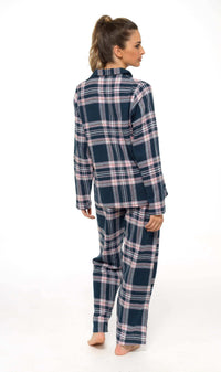 Women's Soft Brushed Cotton Flannelette Pajama Set with Elastic Waistband Cozy Check Pattern Sleepwear for All Seasons Small to XLarge by Daisy Dreamer Pyjamas
