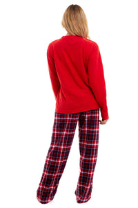 Women's Super Soft Reindeer Polar Fleece Pyjama Set Hooded Top Elasticated Pants Christmas Loungewear Winter Gift by Daisy Dreamer Pyjamas