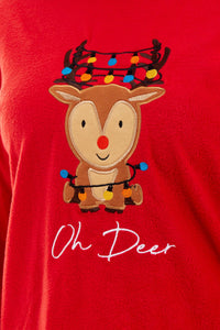 Women's Super Soft Reindeer Polar Fleece Pyjama Set Hooded Top Elasticated Pants Christmas Loungewear Winter Gift by Daisy Dreamer Pyjamas