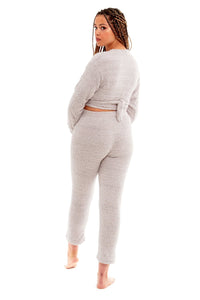Women's Ultra Soft Teddy Fleece Loungewear Set Long Sleeve Wrap Top and Stretch Fit Pants Ideal for Relaxing and Sleeping Daisy Dreamer Pyjamas