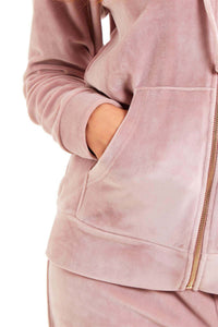 Women’s Velour Fleece Hooded Zip Track Suit Velvet Loungewear Set with Elastic Waistband Comfortable All-Day Wear Multiple Styles and Sizes by Daisy Dreamer Pyjamas